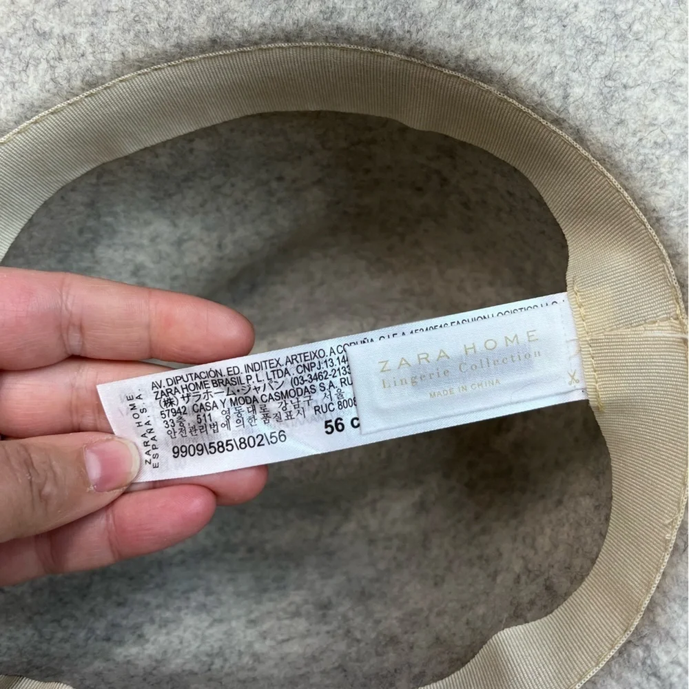 NWT Zara Wool Hat Grey Purple Trim 22” - Picture 6 of 10